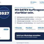 Praxis-Schulung E-Rechnung: Mit DATEV Auftragswesen next startklar sein – XRechnung und ZUGFeRD erstellen, versenden und an die Buchhaltung übergeben, 1 Stunde online, 300,00 € netto pro Person